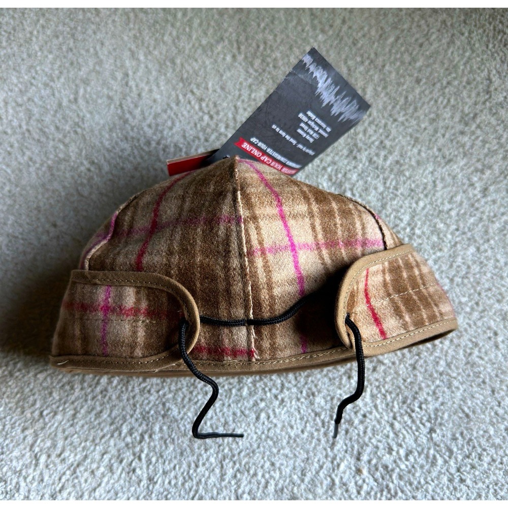 Stormy Kromer 1903 Plaid Fitted Cap NWT 6 5/8 Brown Pink Made USA Winter Hat